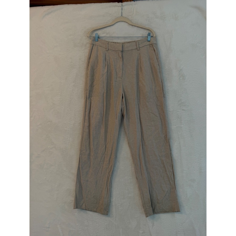 Old Navy Taylor Wide Leg Trouser Extra High Rise Linen Blend Pants Womens M